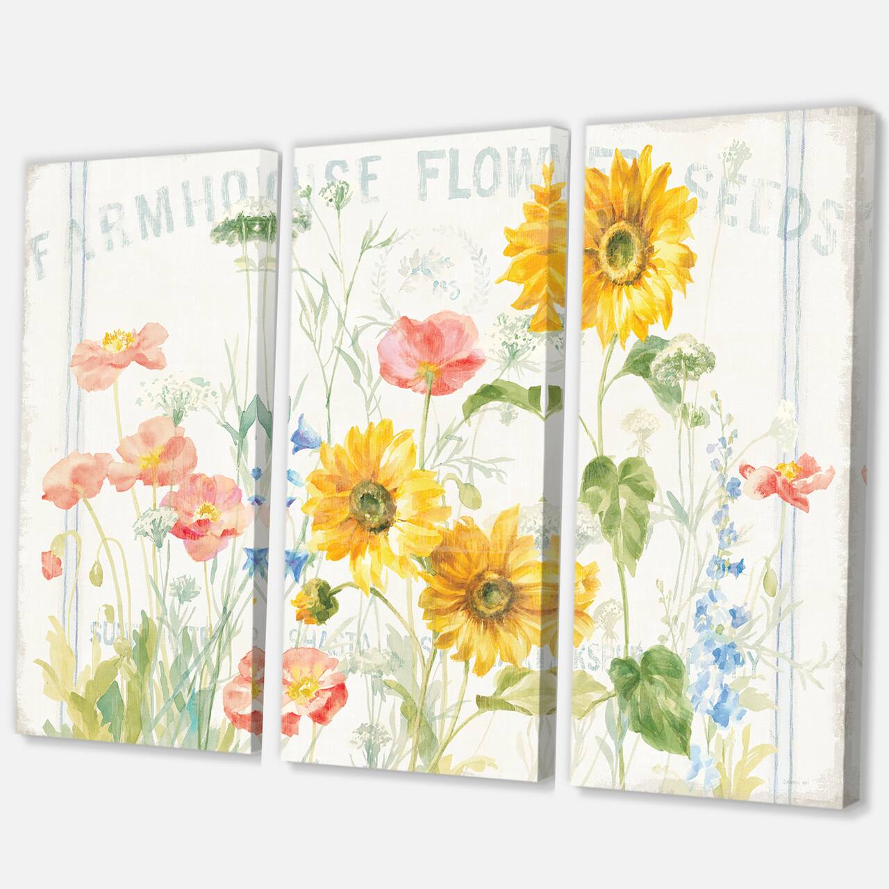 Designart - Floursack Florals I - Floral & Botanical Gallery-wrapped Canvas